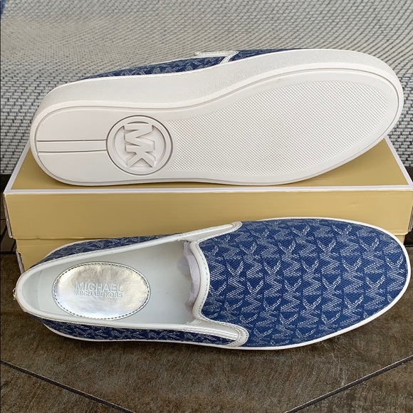 MICHAEL KORS TEDDY SLIP ON DENIM JACQUARD DENIM/Op - Picture 3 of 16